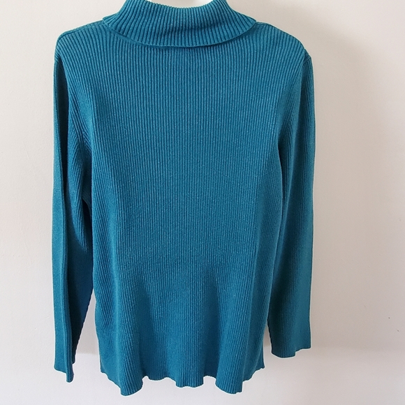 Lane Bryant Teal Turtleneck - Picture 5 of 7